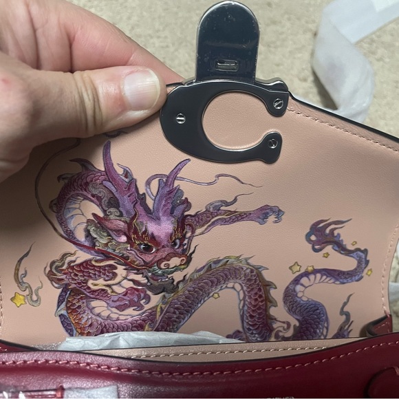 ***RARE*** Limited Edition: Coach Lunar year Dragon Ruby Red Sammy Top Handle 21 - Picture 5 of 16